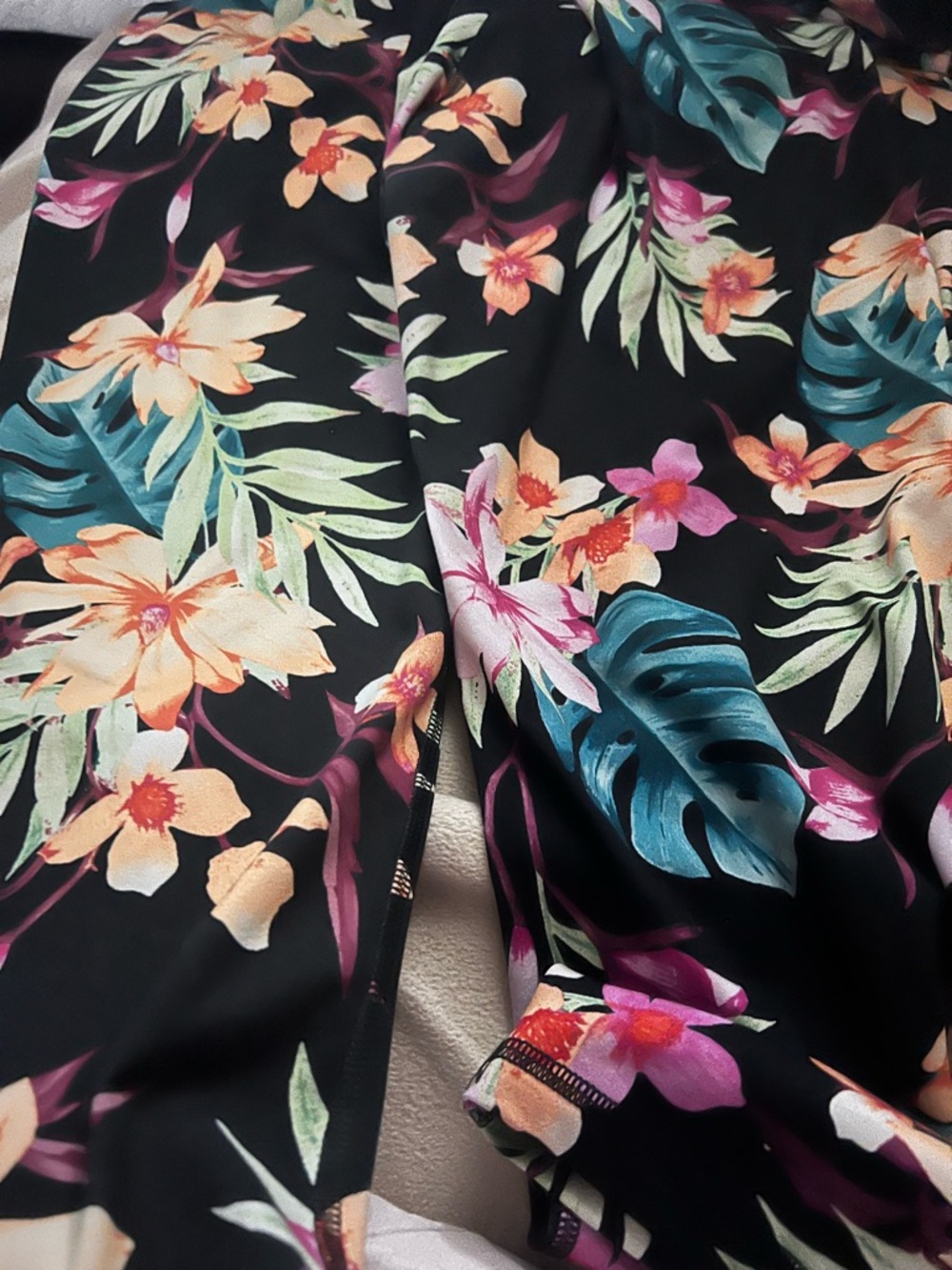 Old Navy Black Floral Active Leggings